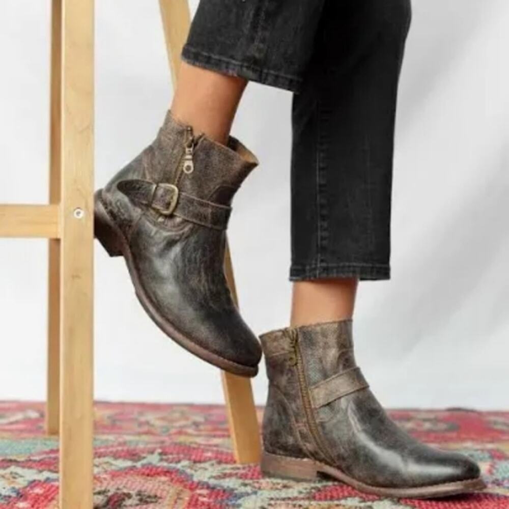 Bed Stu Becca Short Boot Black Lux Coastal Cowgirl Western Boho Ankle Bo… - Picture 3 of 13